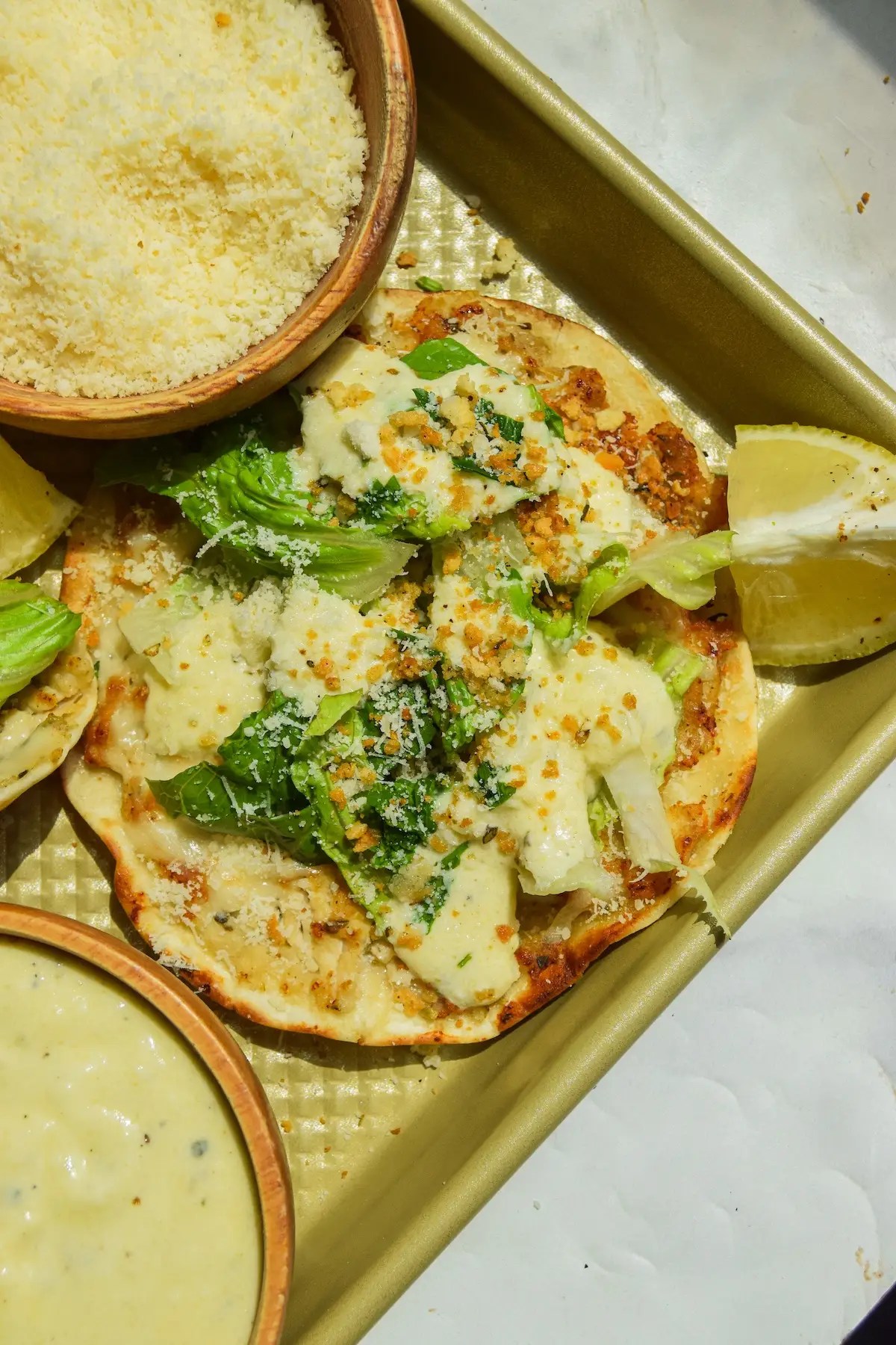 chicken caesar tacos