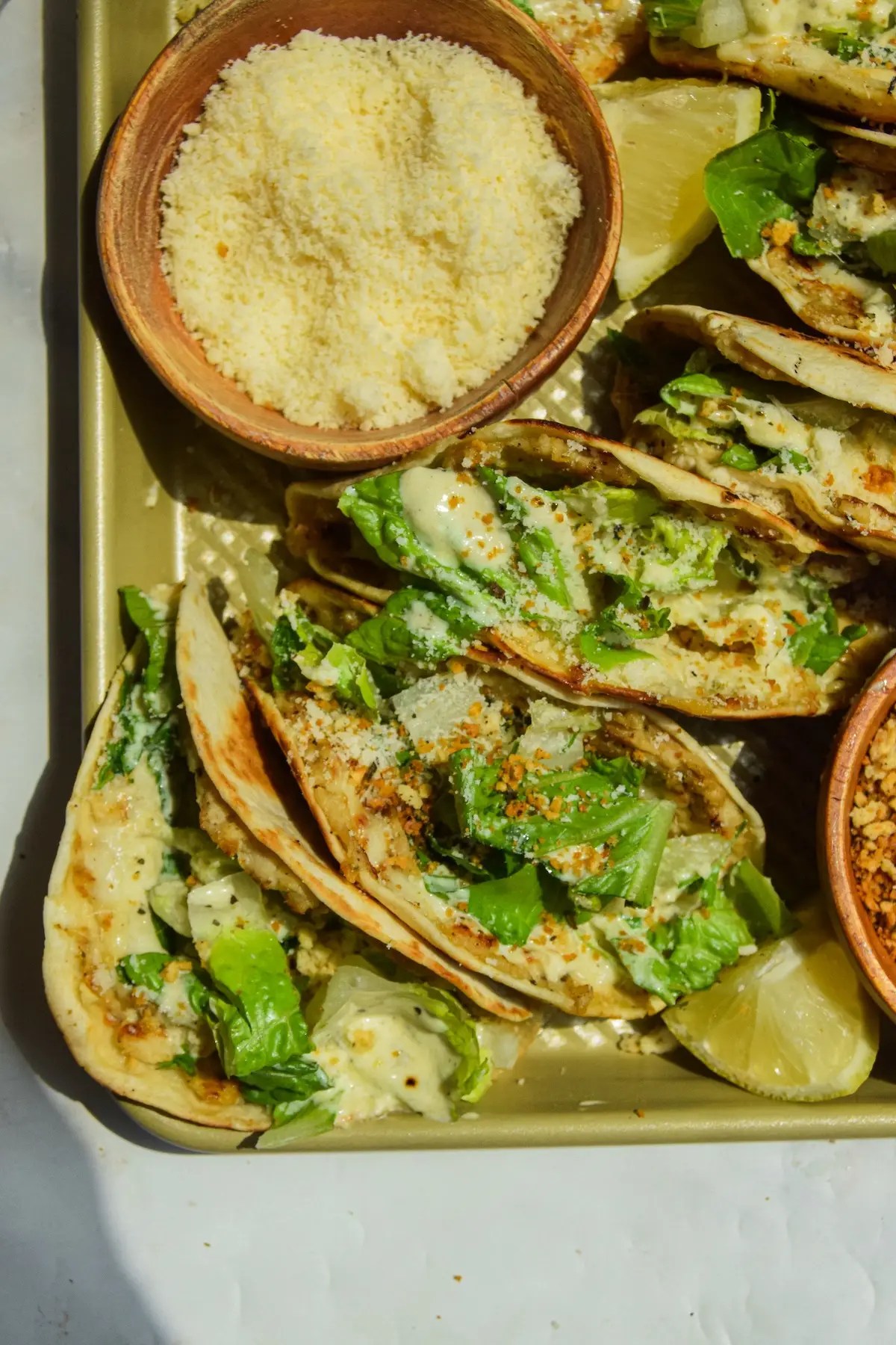 chicken caesar tacos