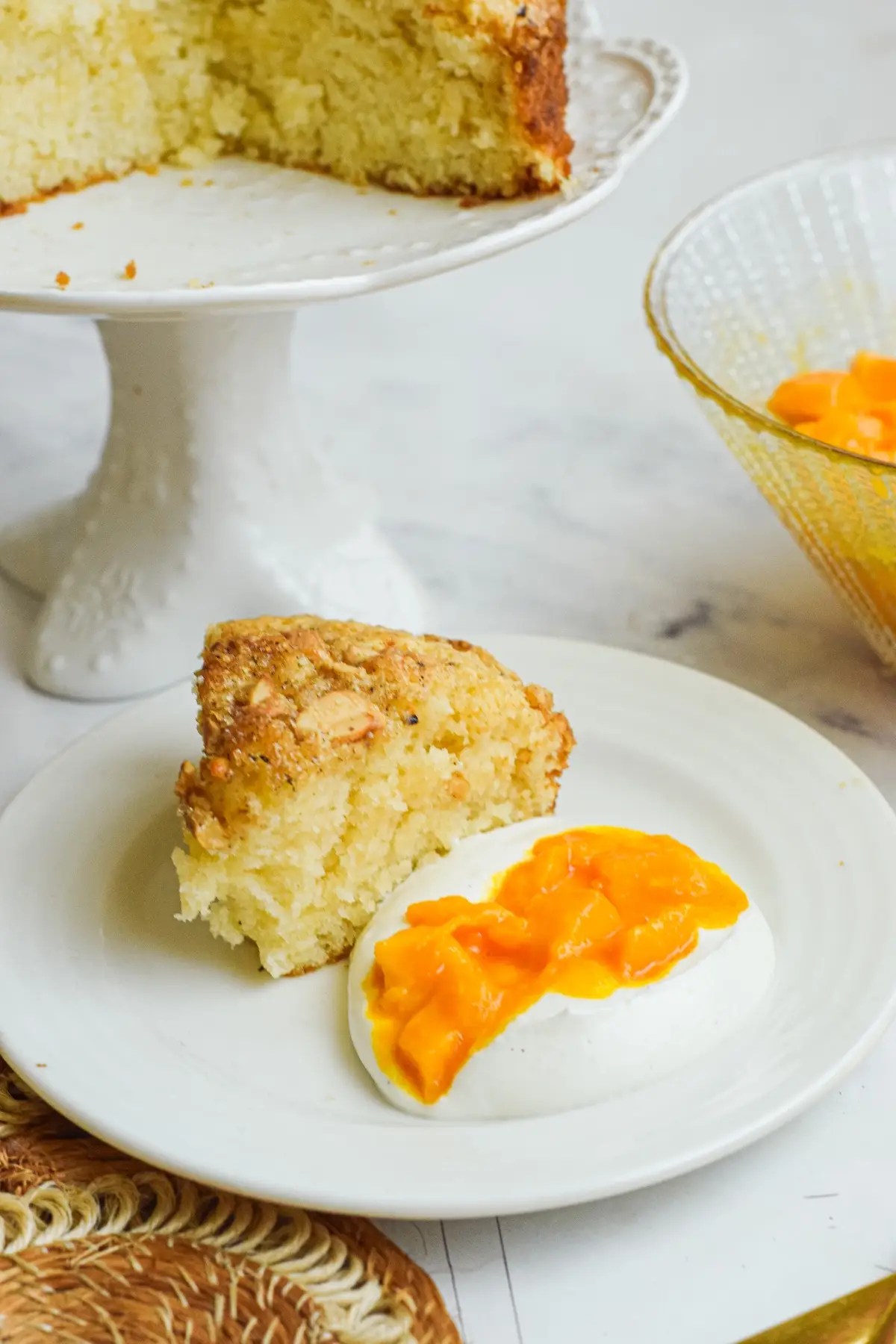 homemade eggless mango shortcake cake