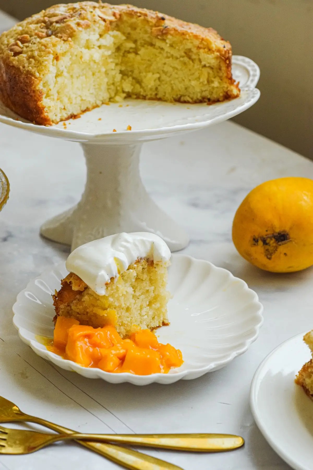 homemade eggless mango shortcake cake