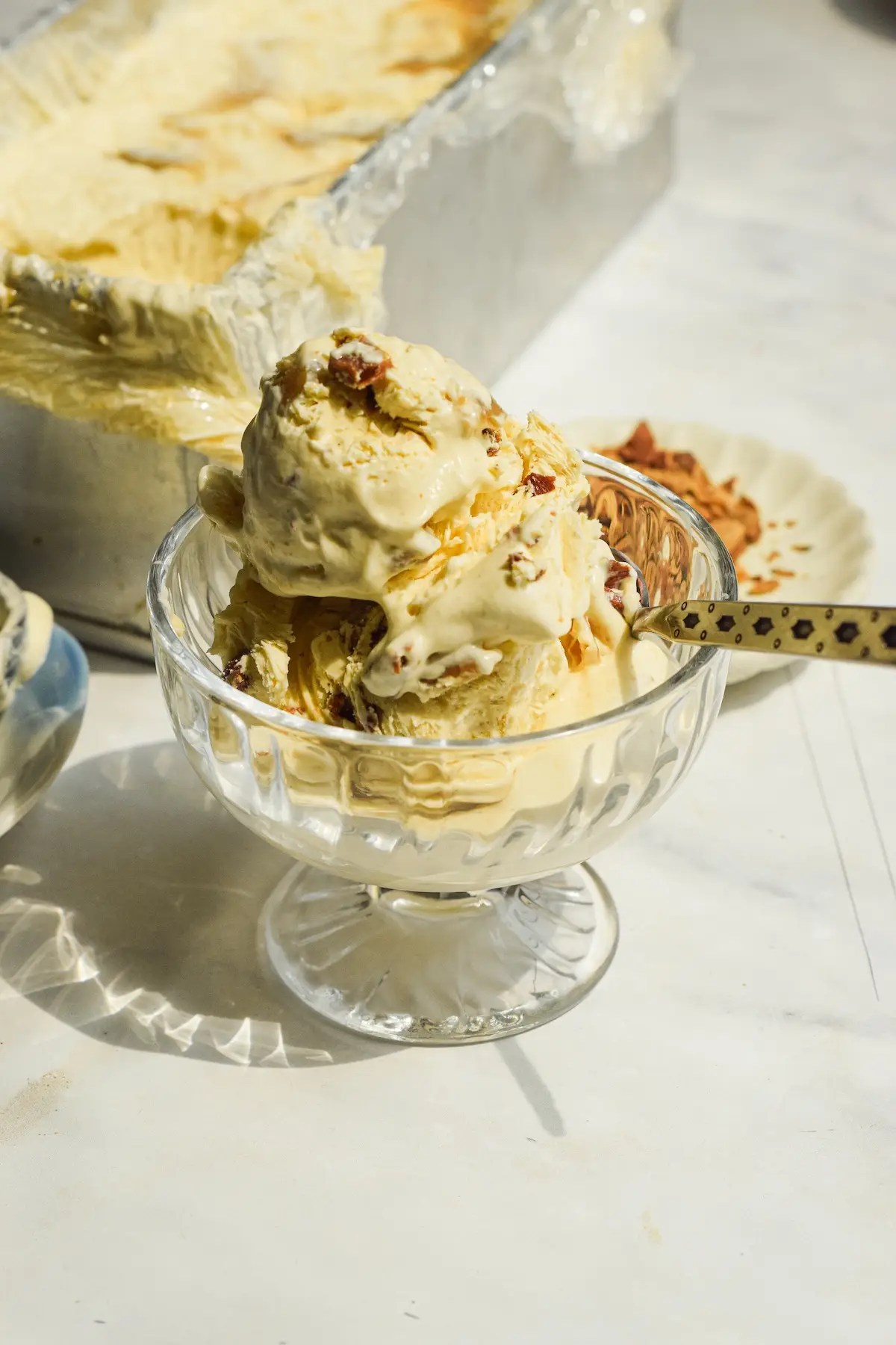 homemade no churn roasted ice cream