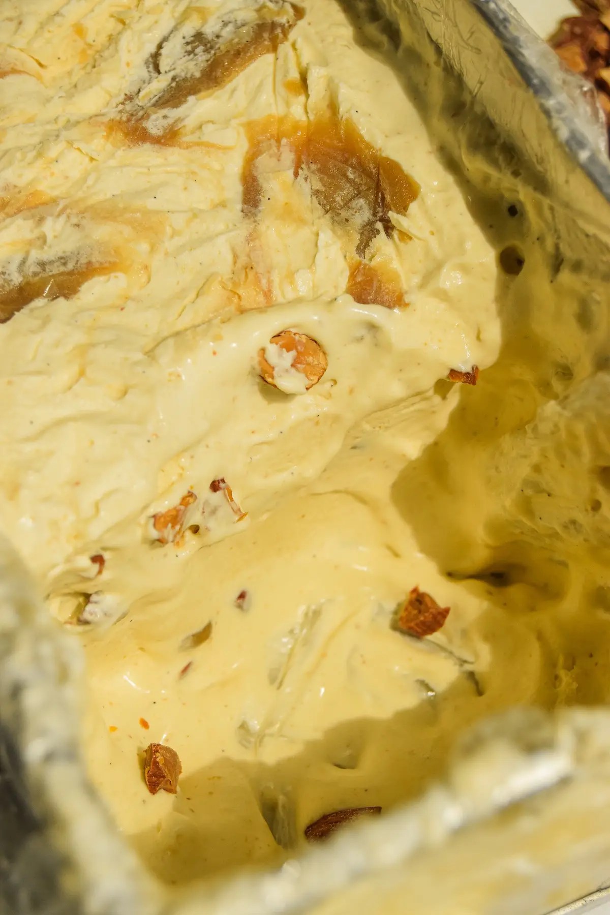 homemade no churn roasted ice cream