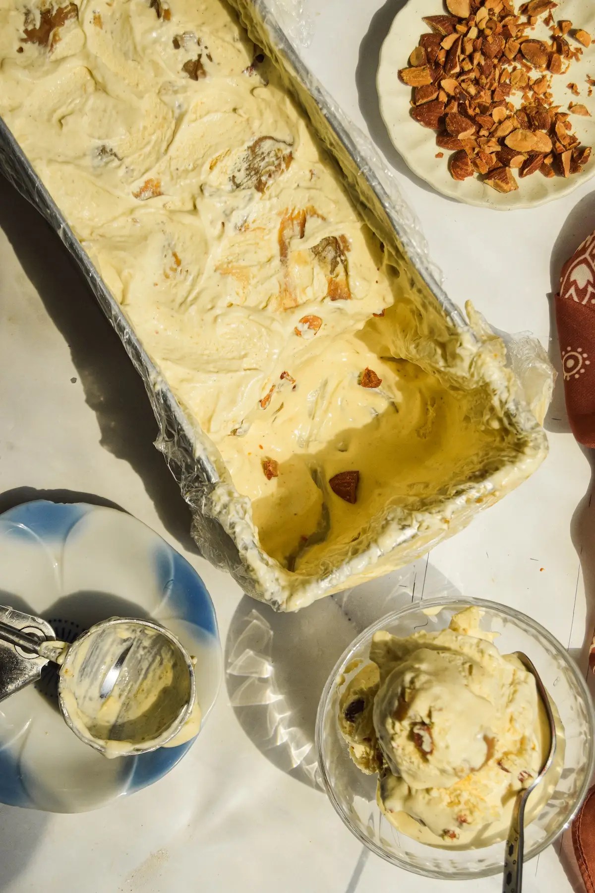 homemade no churn roasted ice cream