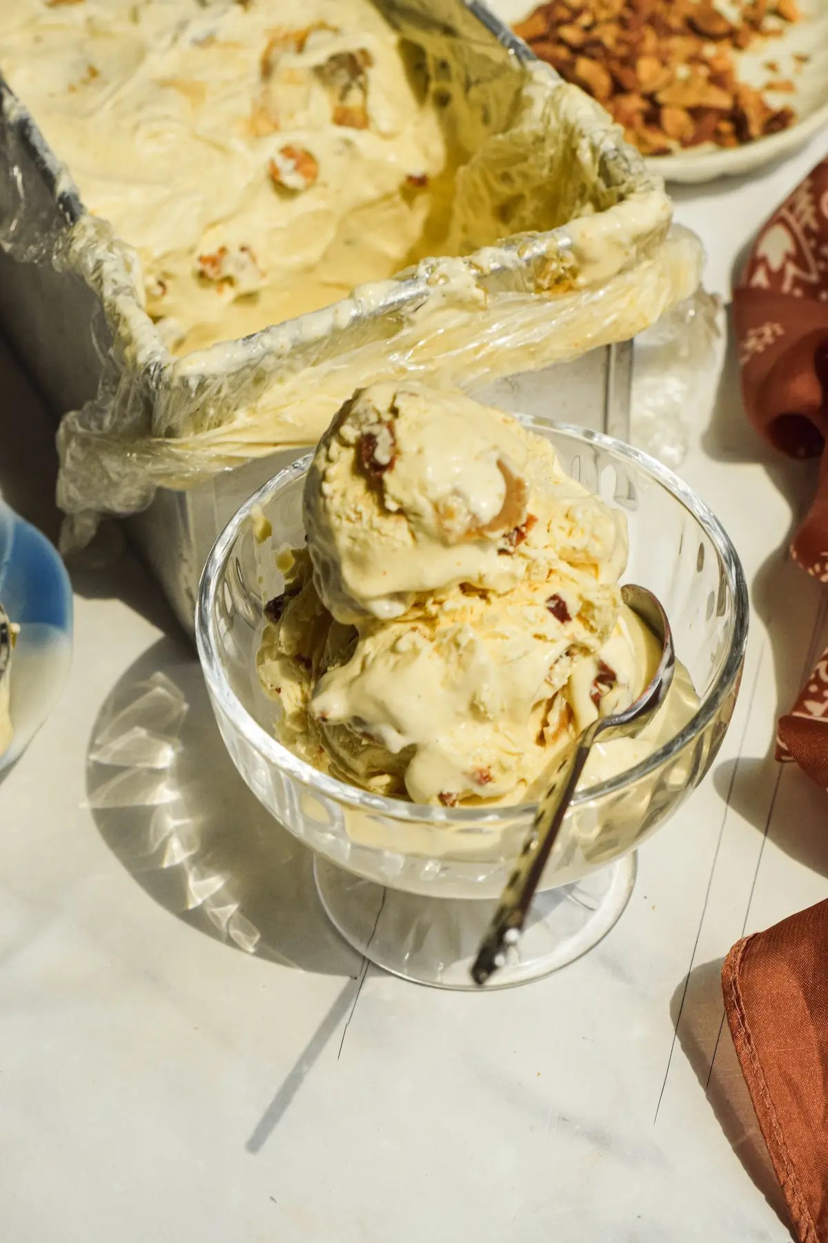 homemade no churn roasted ice cream