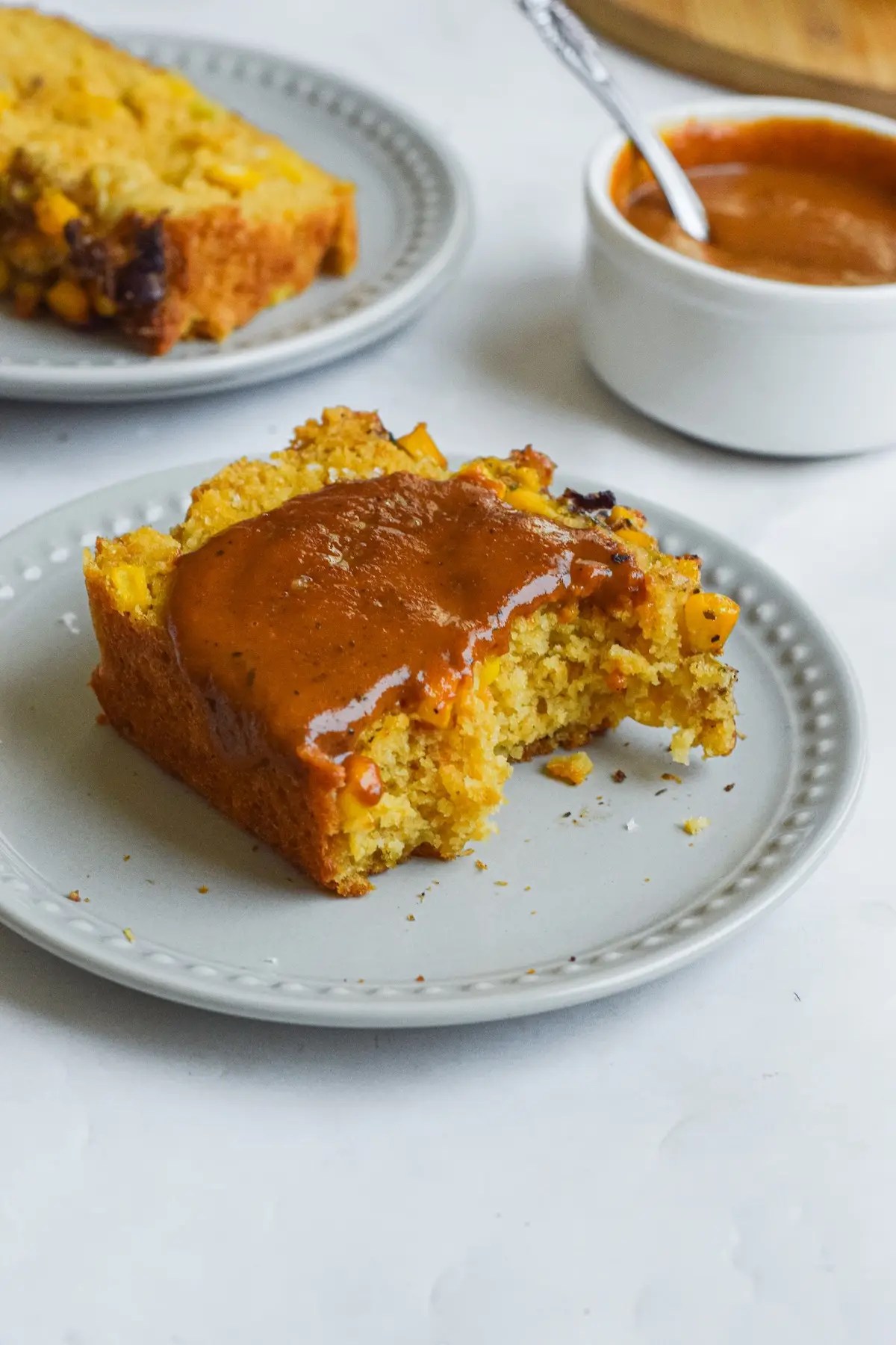 Easy homemade cornbread baked in loaf pan