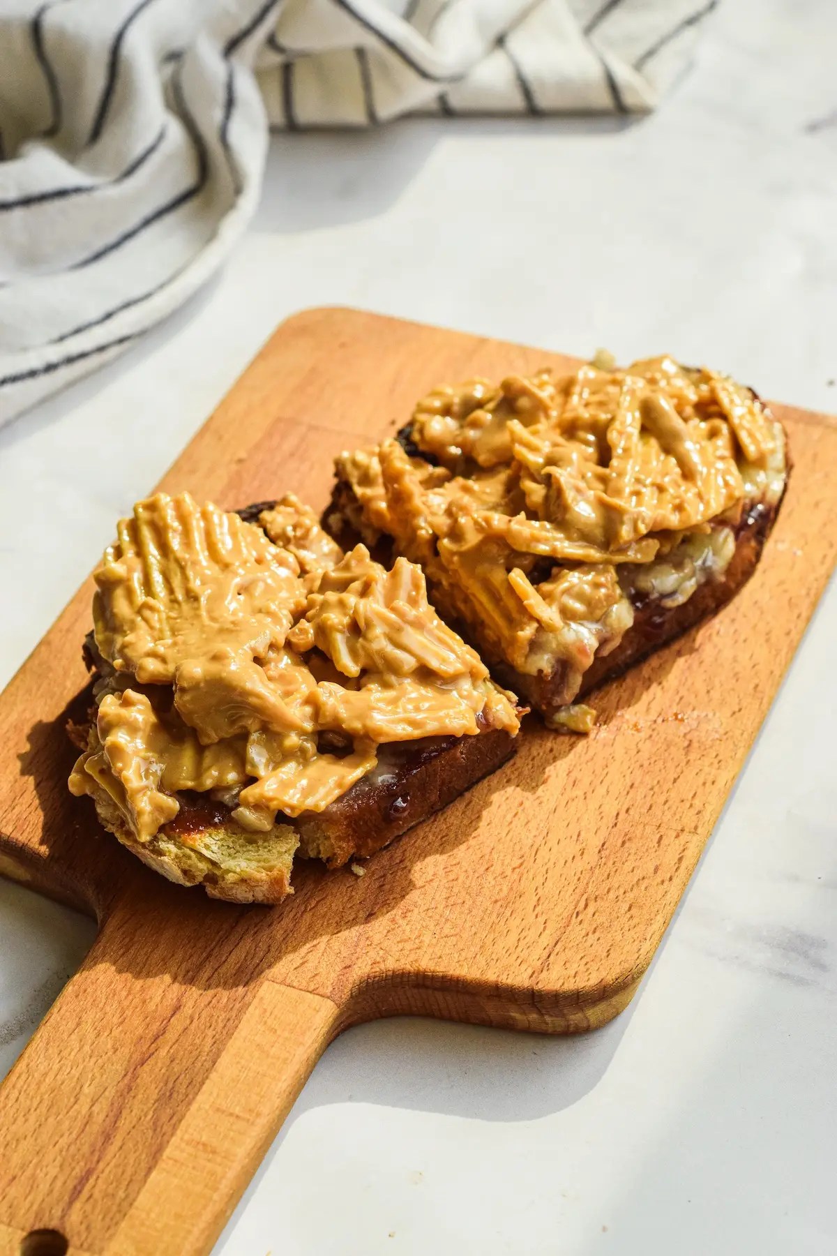 Peanut Butter Jelly Banana Potato Chip Toast