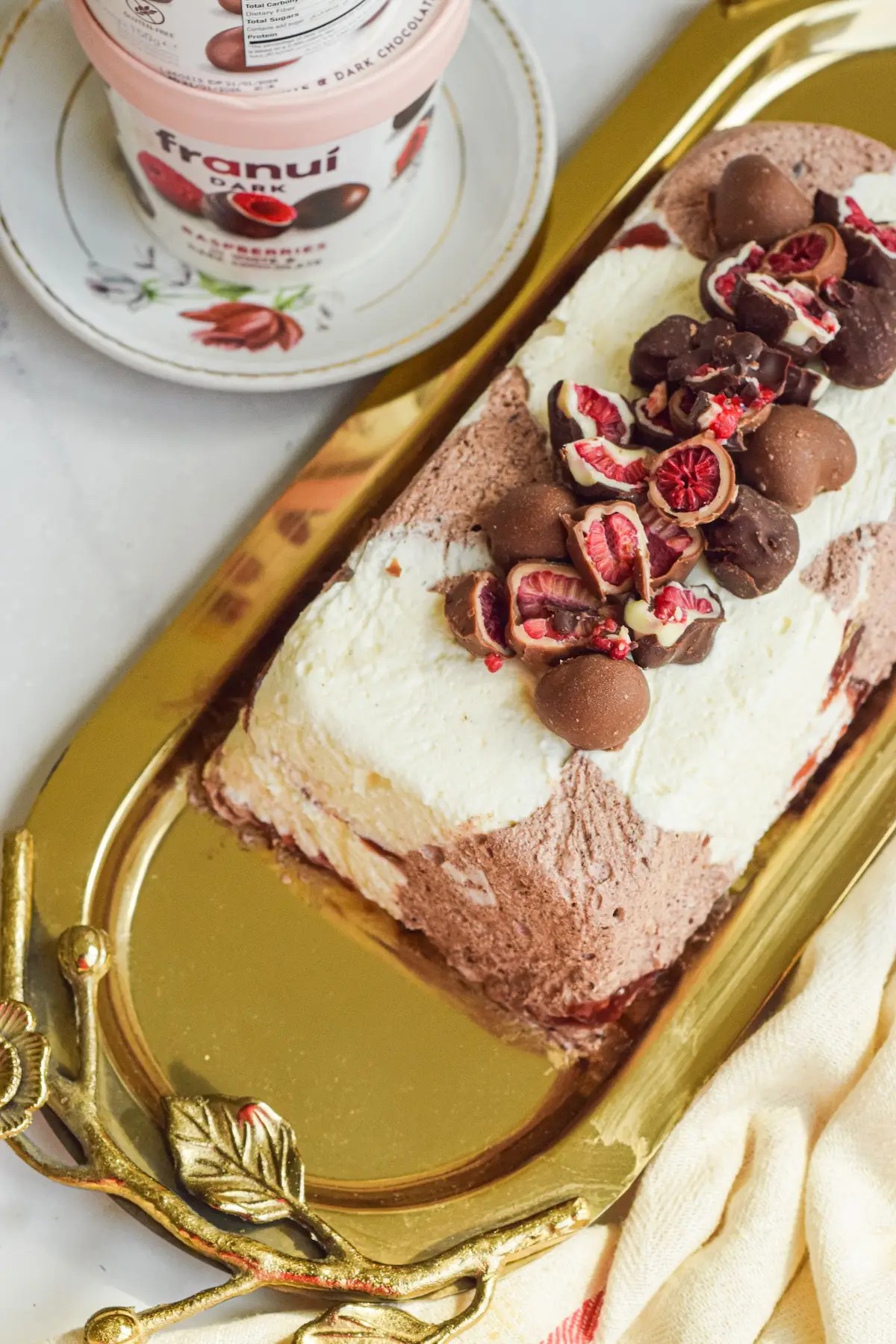 Franui chocolate raspberry ice cream cake