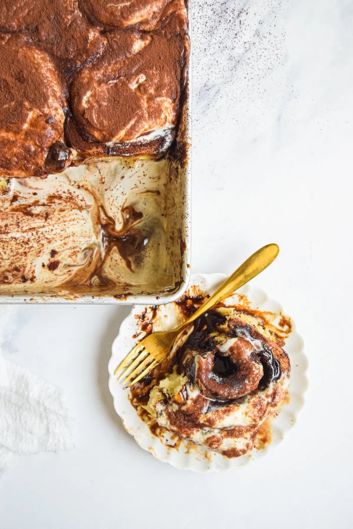 Soft Tiramisu Cinnamon Rolls with No-Knead Dough