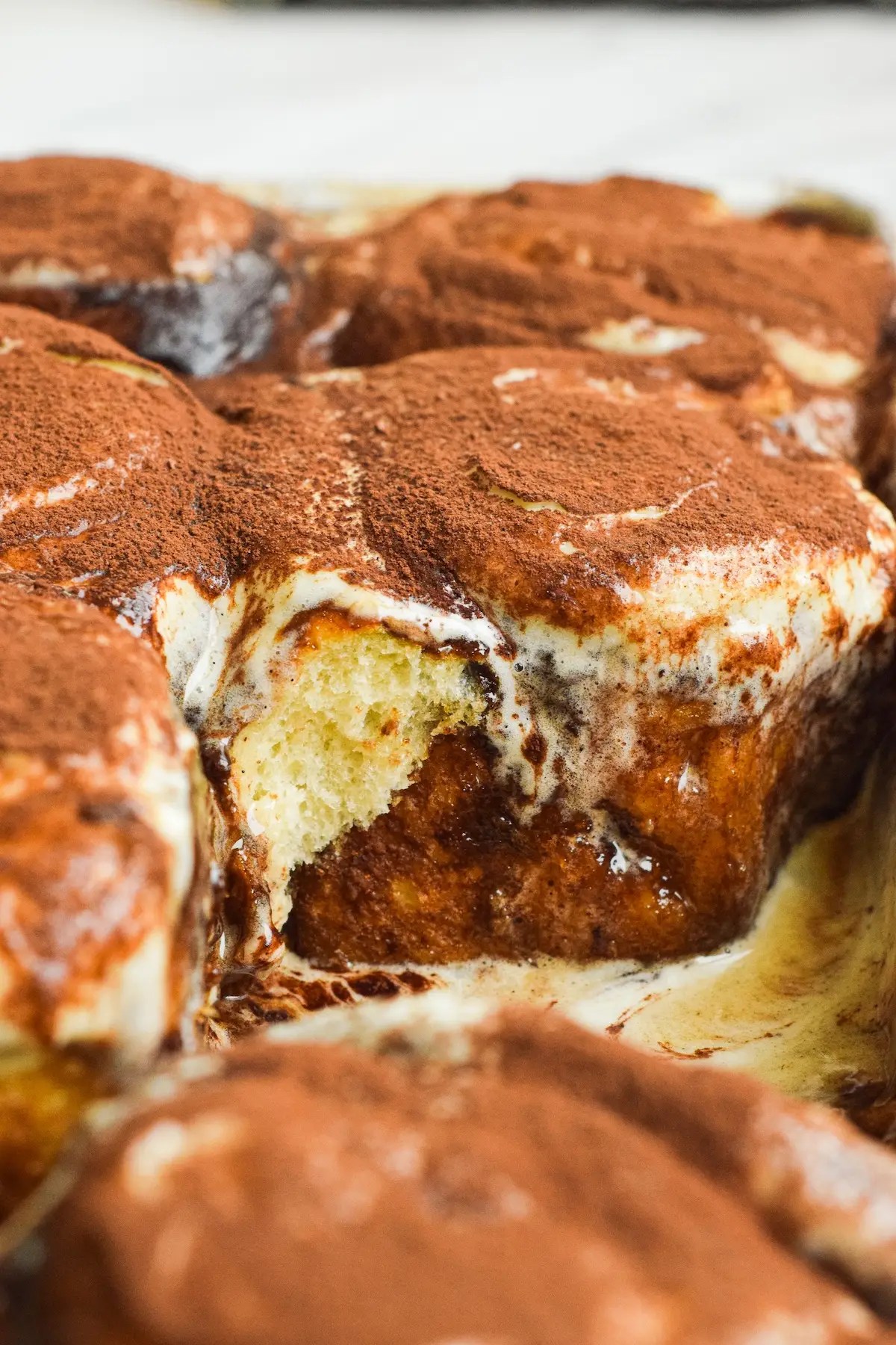 Soft Tiramisu Cinnamon Rolls with No-Knead Dough