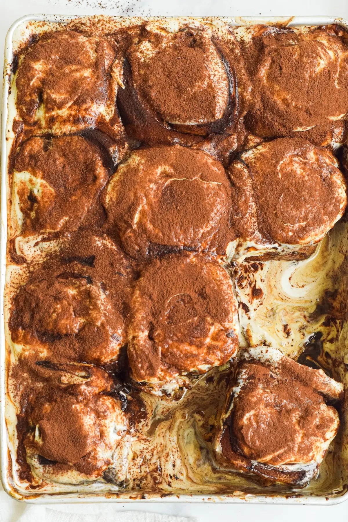 Soft Tiramisu Cinnamon Rolls with No-Knead Dough