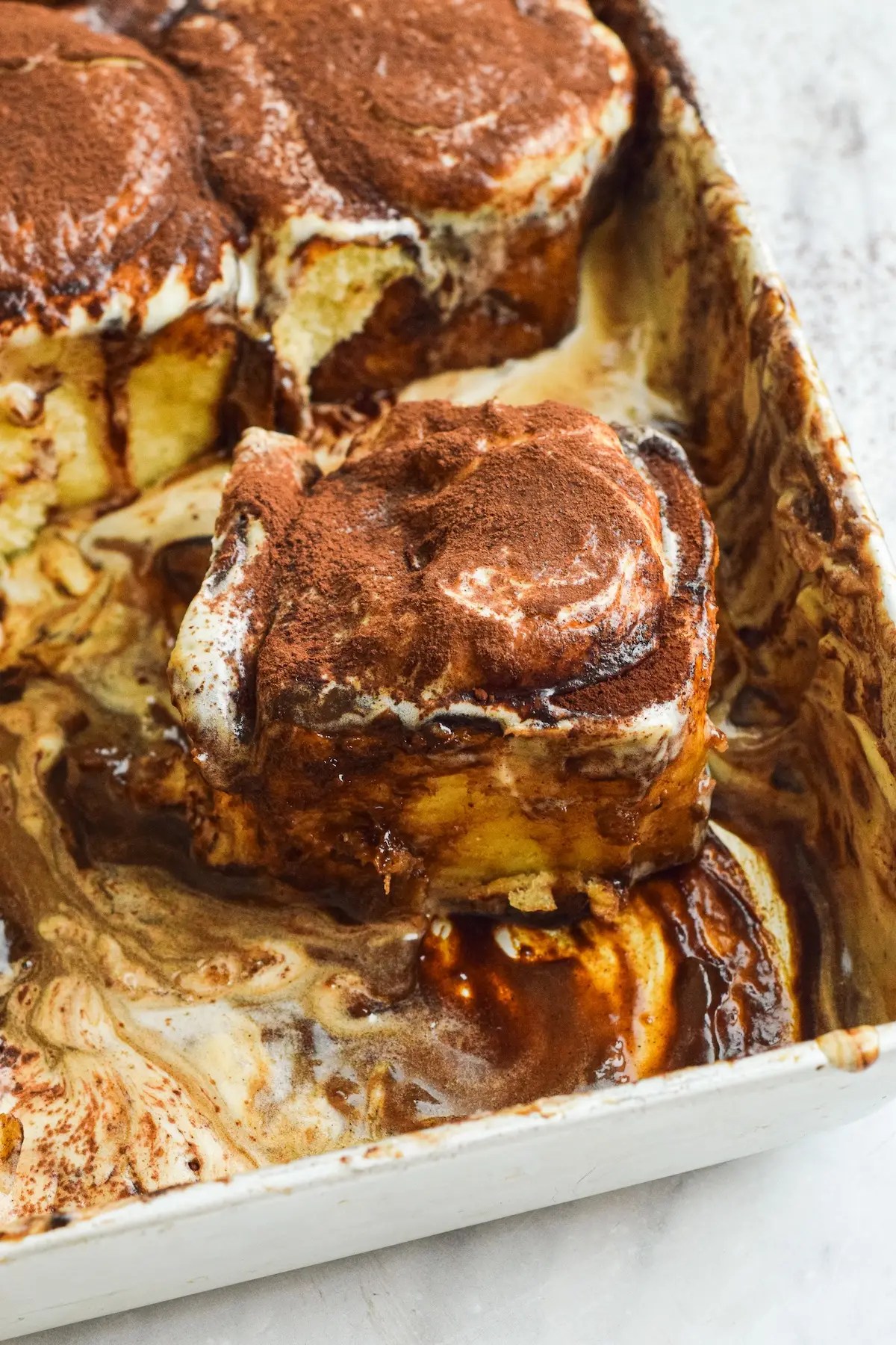 Soft Tiramisu Cinnamon Rolls with No-Knead Dough