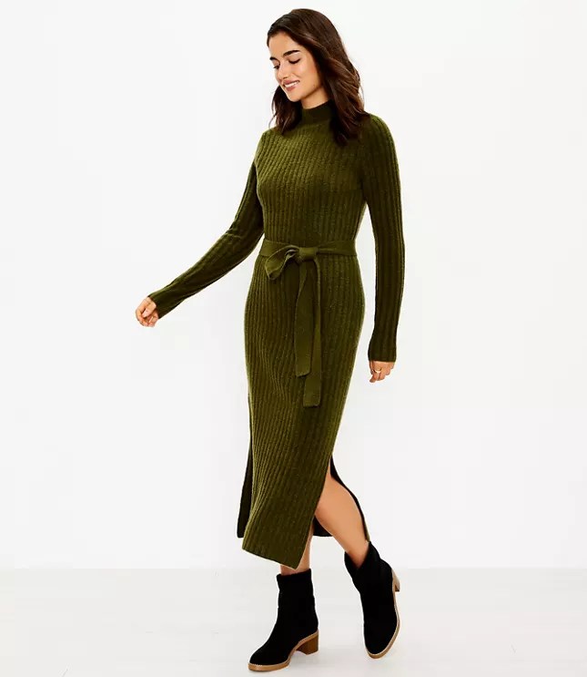 ribbed midi sweater dress loft on midi sweater dress with boots