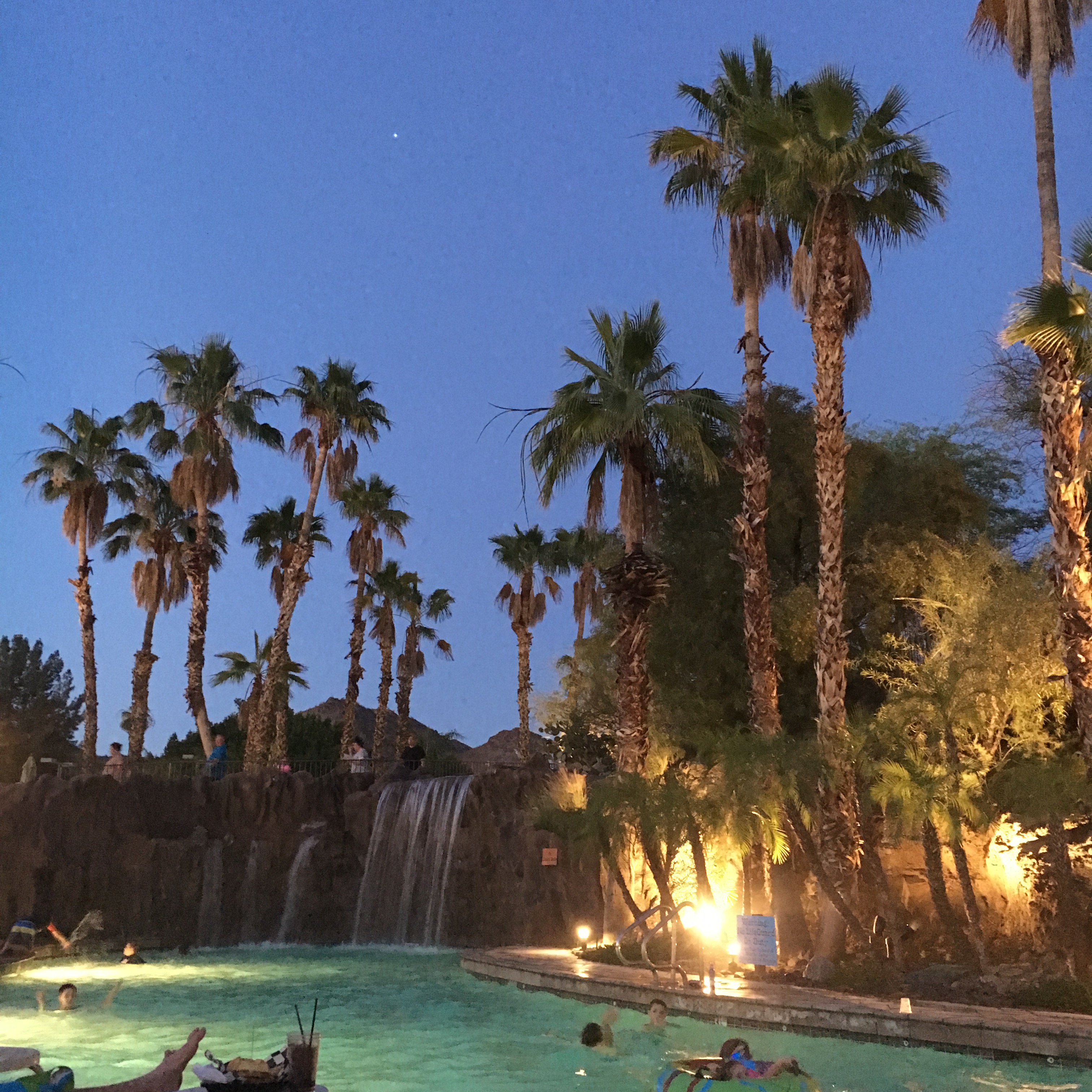 poolside evening