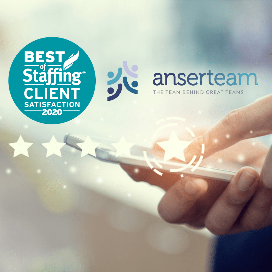 ANSERTEAM WORKFORCE ALLIANCE WINS CLEARLYRATED’S  2020 BEST OF STAFFING CLIENT AWARD FOR SERVICE EXCELLENCE