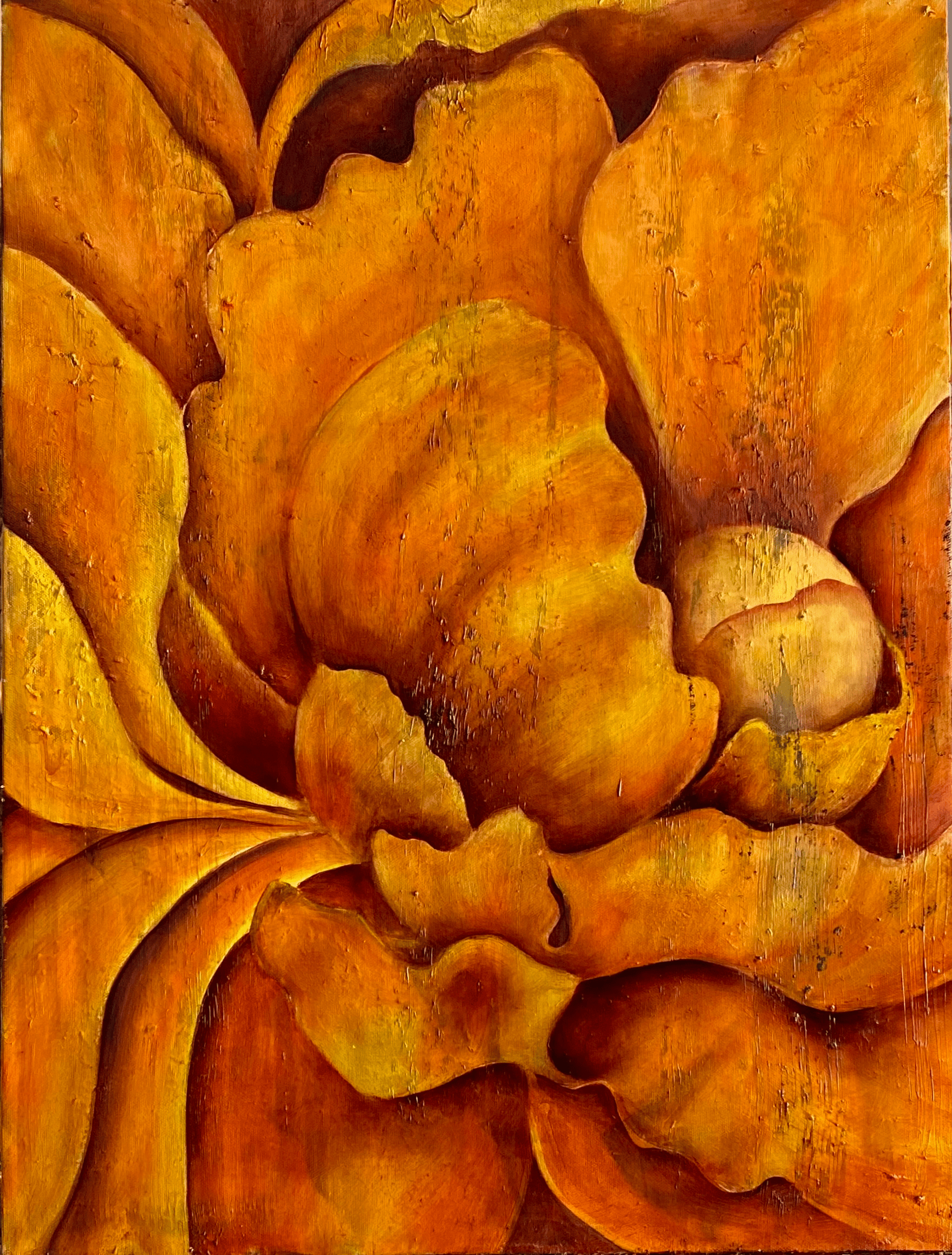 Golden Peony Abstract