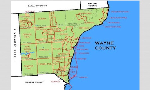 Map Of Cities In Wayne County Michigan Wayne Co Map 