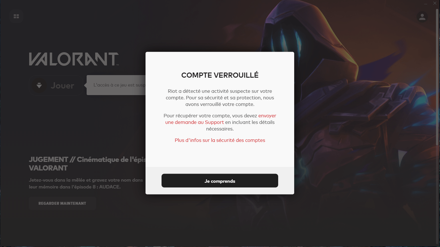 Compte verrouillé ????