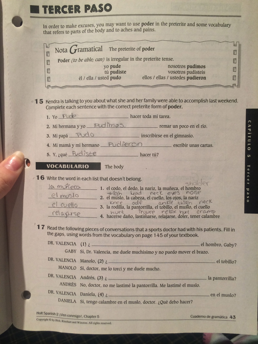 9780030565892 Ven Conmigo Holt Spanish Level 1 Spanish Edition Book Only Abebooks Nancy A Humbach Oscar Ozete 0030565898 7 chapter spanish telephone vocab words.