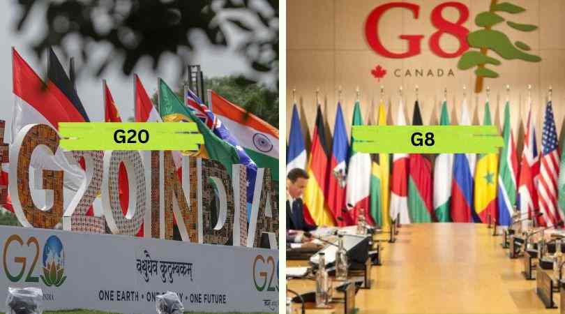 Difference Between G20 and G8 in Hindi