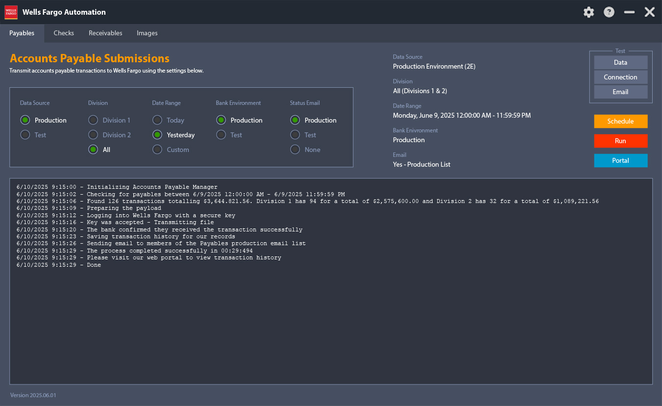 A modern gray interface for processing financial transactions