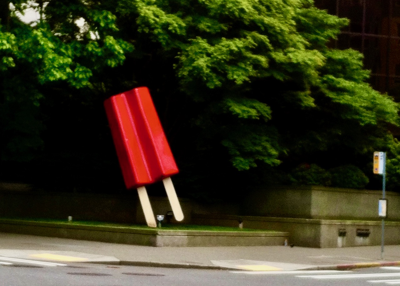Red Popsicle sculptor by Catherine Mayer in Seattle, WA