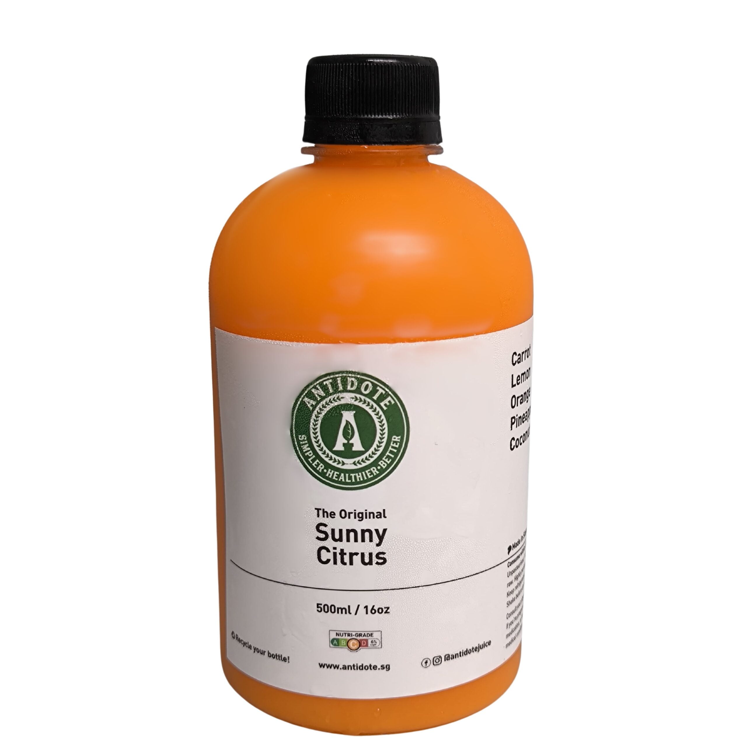 the original sunny citrus antidote juice bottle