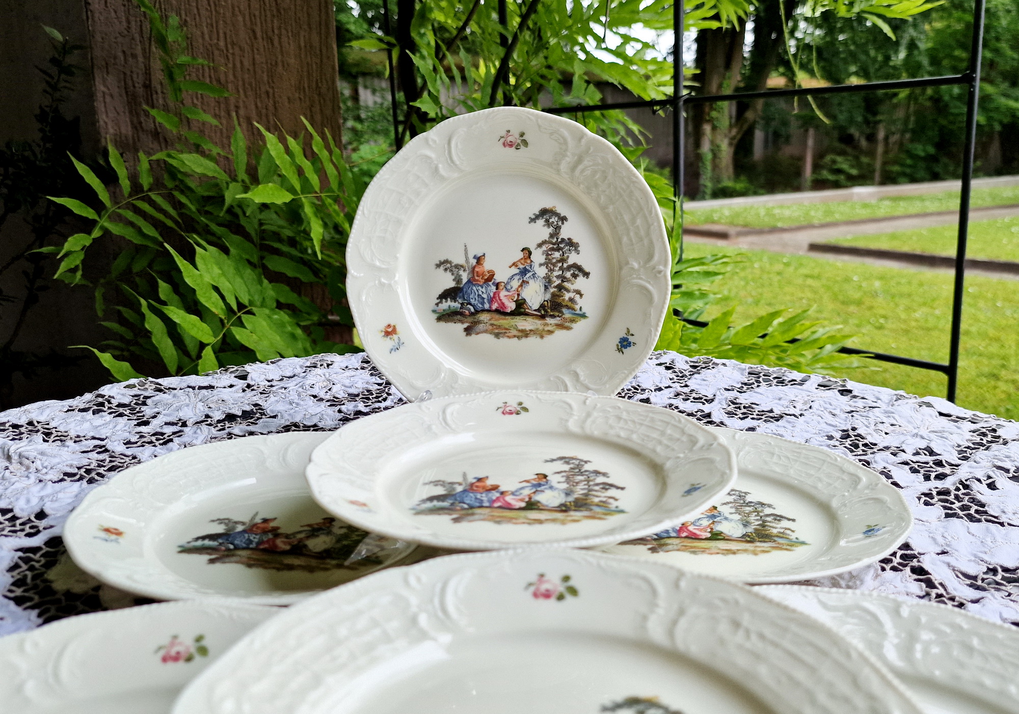 1970s ROSENTHAL Sanssouci Set of 7 Breakfast Plates – Ivory German