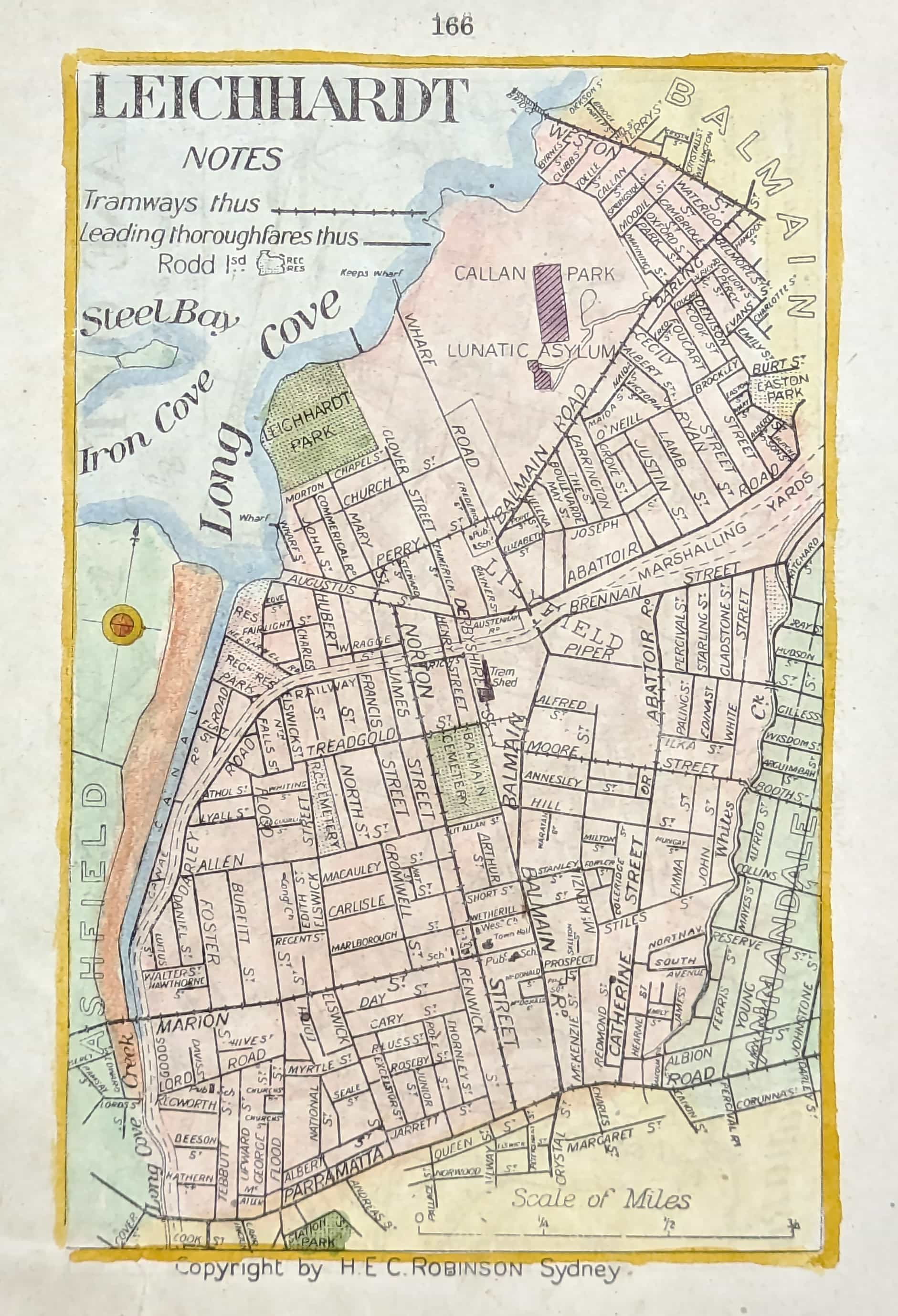 Leichhardt Antique Print Map Room WSASSD 18166 TP NS.