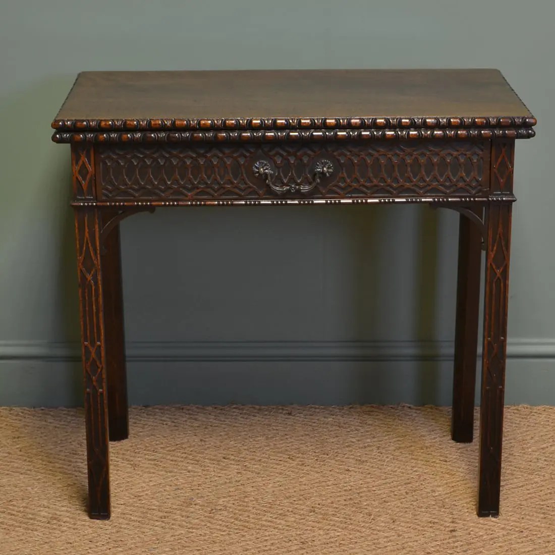 Unusual Georgian Mahogany Chippendale Design Antique Side Tea Table Antiques World