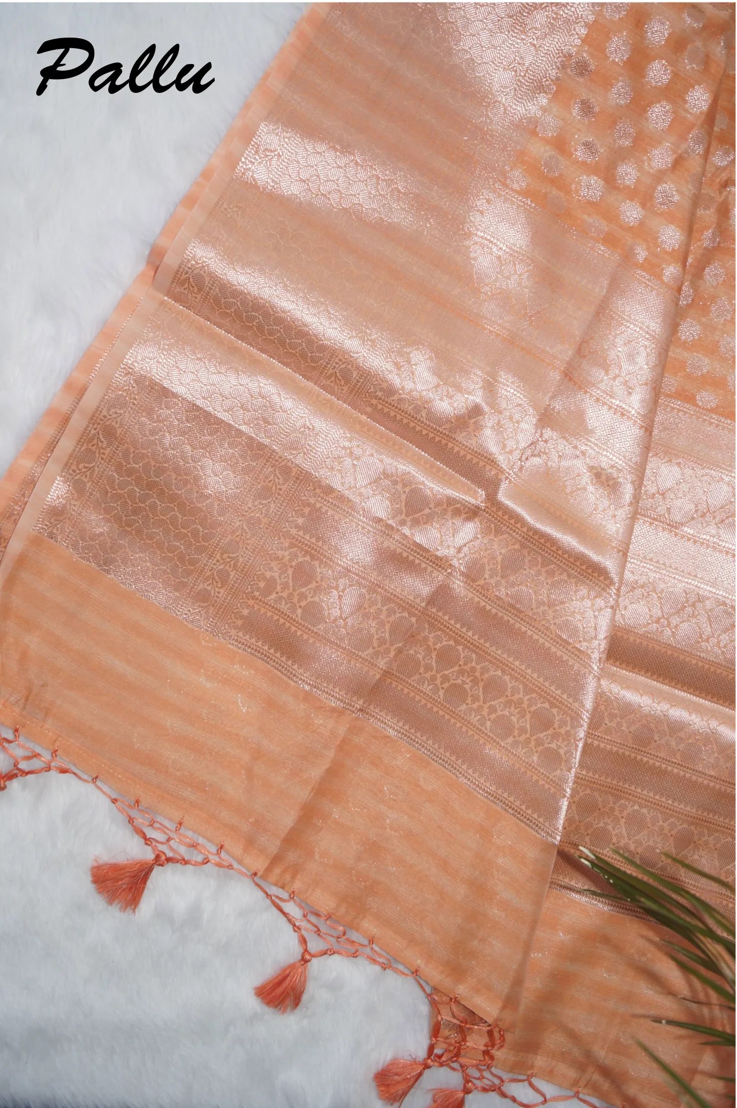 Orange Fancy Banarasee Saree