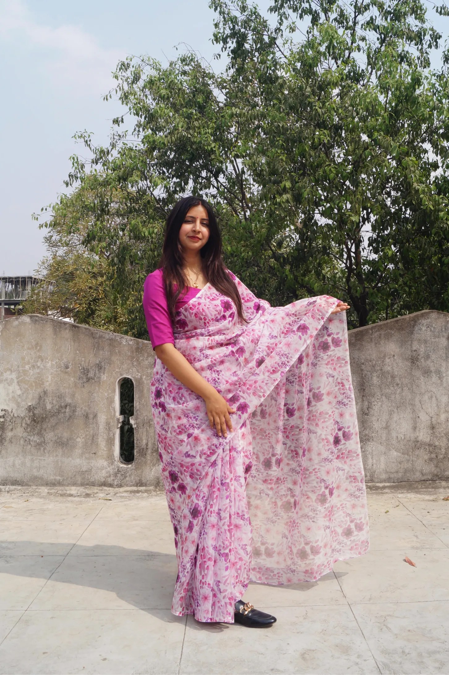 Purple Soft Organza Saree