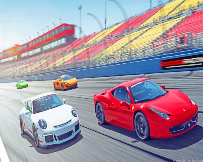 Cars Racing Paint By Number