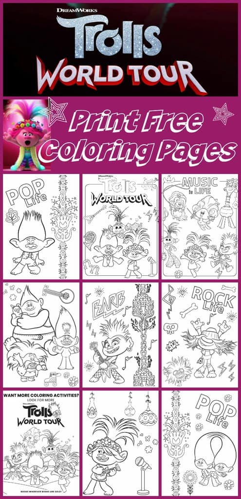 trolls world tour free printable coloring pages any tots