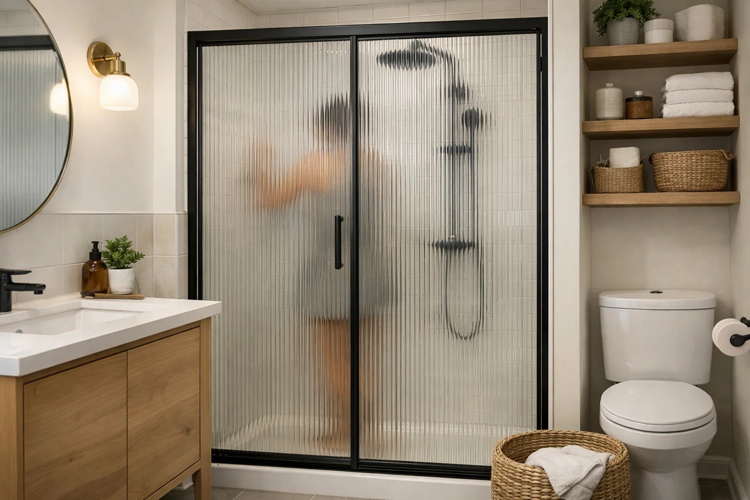 Can Fluted Glass Shower Doors Add Privacy Without Making Small Baths Feel Closed?