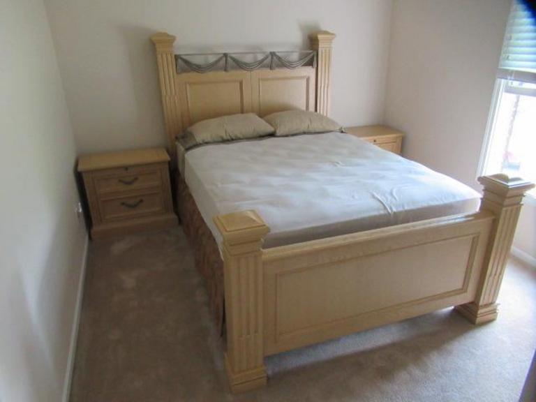 An old table was cut in half to make two nightstands. Auction Ohio Stanley Bedroom Set