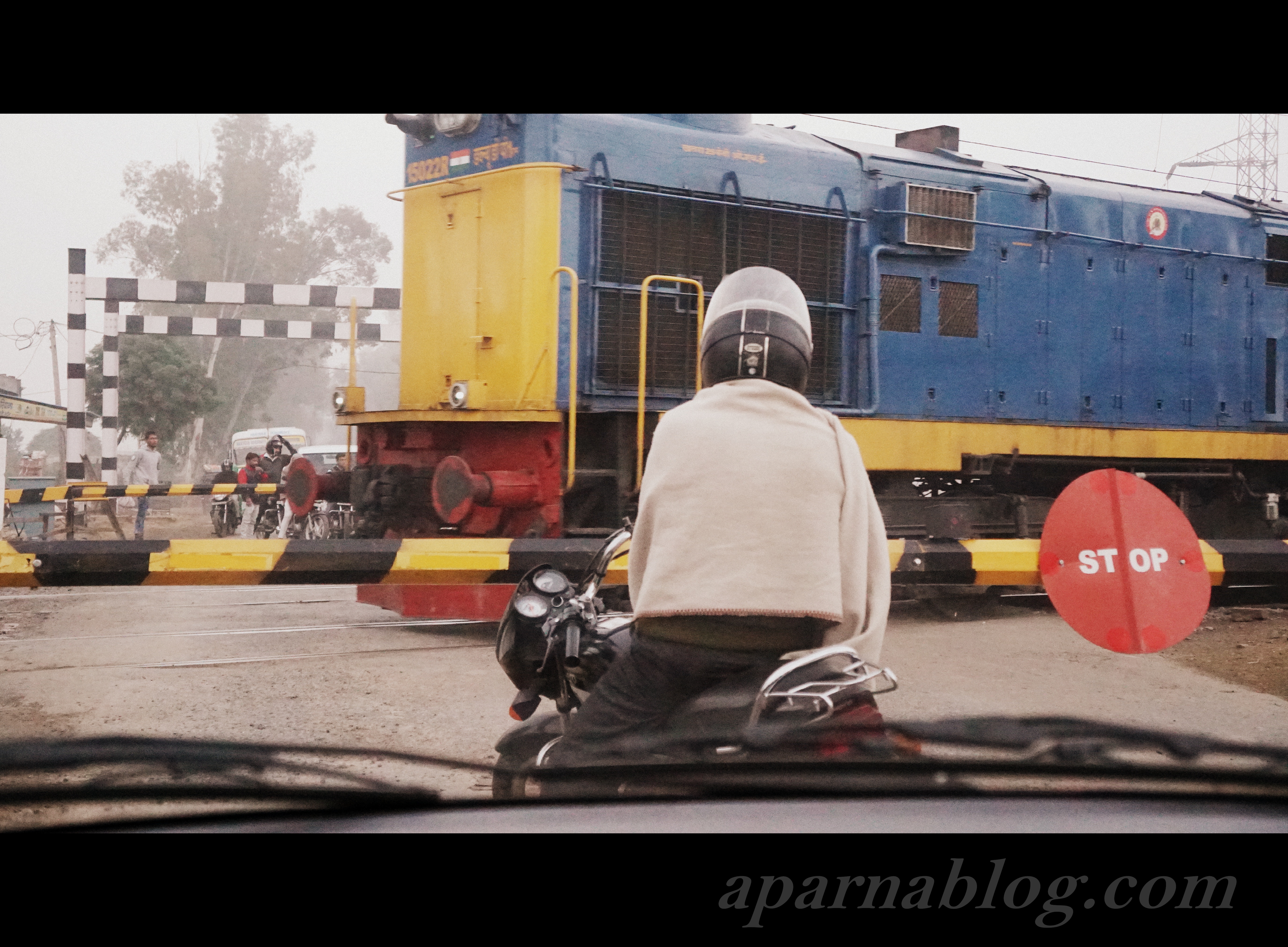 Railway crossing.