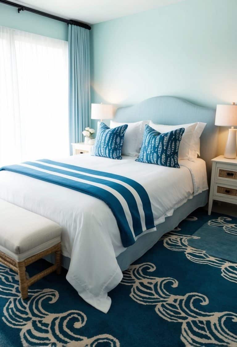 10 carpet design ideas for blue bedroom: cozy flooring options