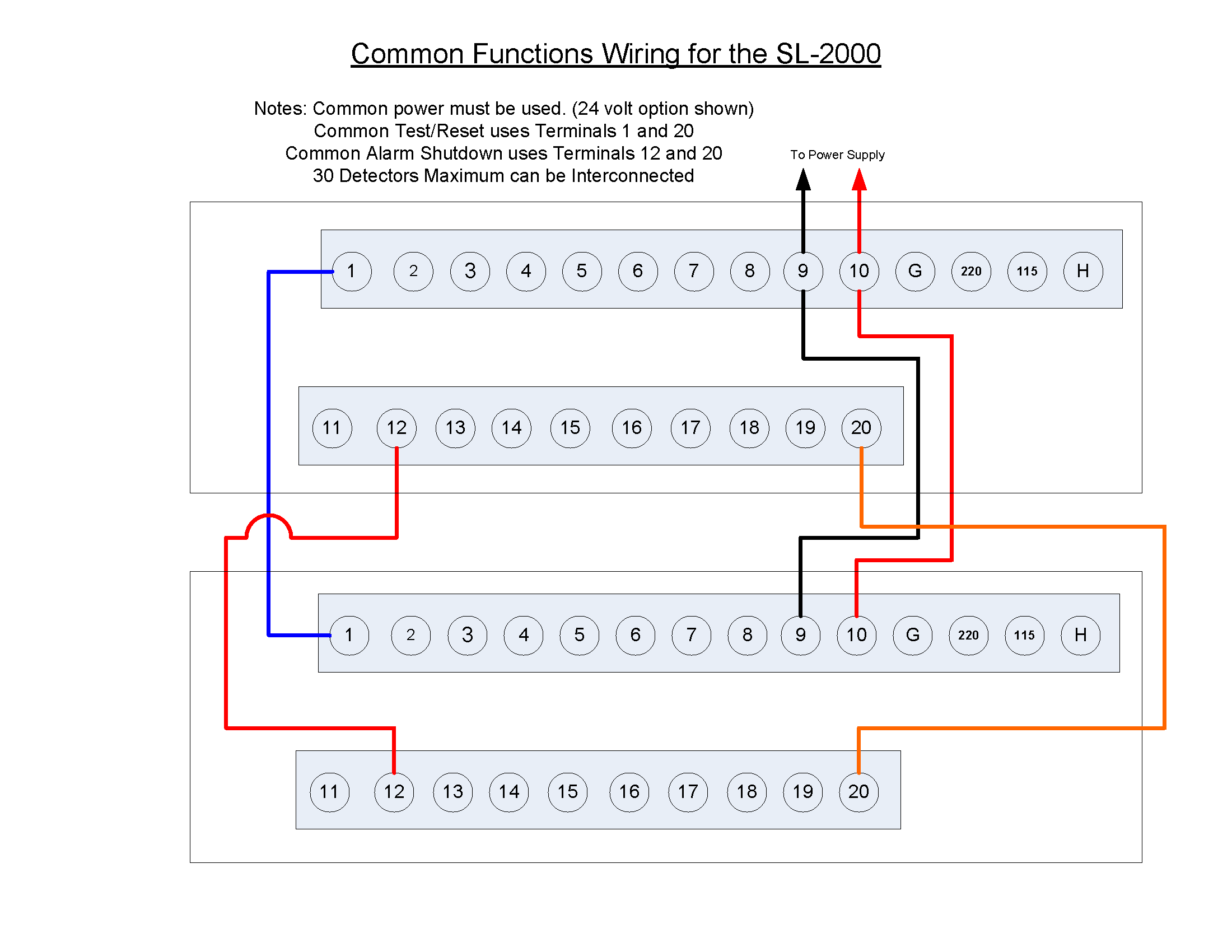 Wiring diagram for duct smoke detector