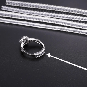 4pcs/lot Transparent Spiral Based Ring Tools Spring Coil Ring Size