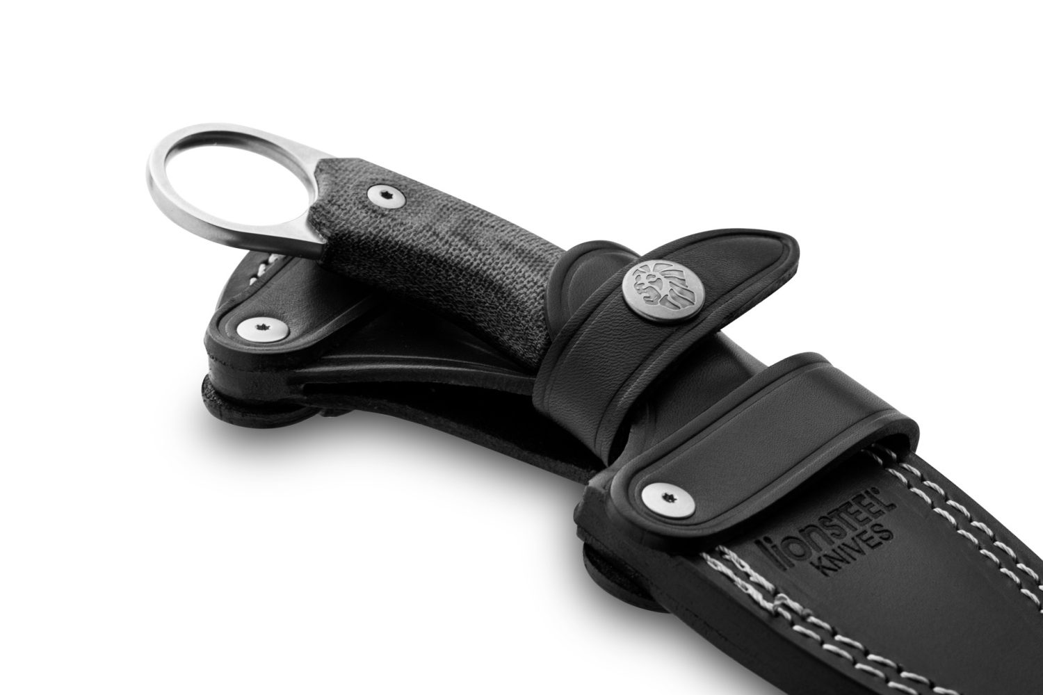 LionSteel H2 Fixed Blade - M390 Drop Point Blade - One Piece Black G10 Handle with Finger Ring - LSTH2GBK 4 LionSteel H2 Fixed Blade - M390 Drop Point Blade - One Piece Black G10 Handle with Finger Ring - LSTH2GBK - Image 4