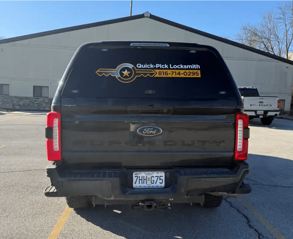 Quick-Pick Locksmith digital print graphics with bold colors and high-resolution branding