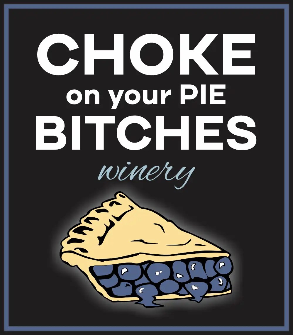 Custom Pie wine bottle label with creative artwork and personalized design
