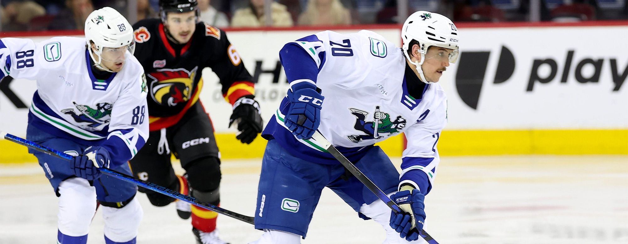 Canucks pick up a point in overtime loss to Wranglers | Pro Hockey News