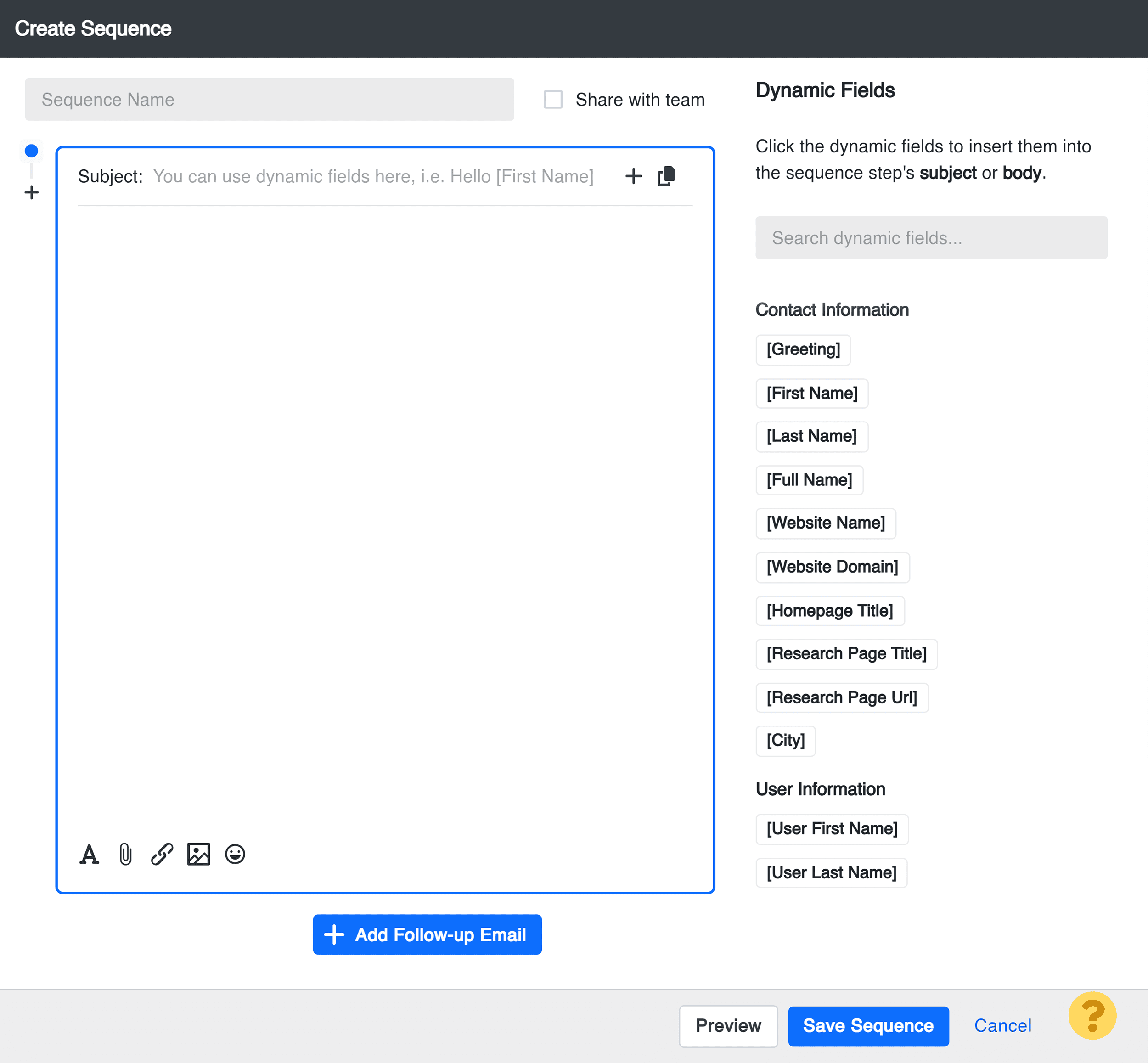 BuzzStream –外展 –单独 –创建序列 BuzzStream –外展 –单独 –创建序列