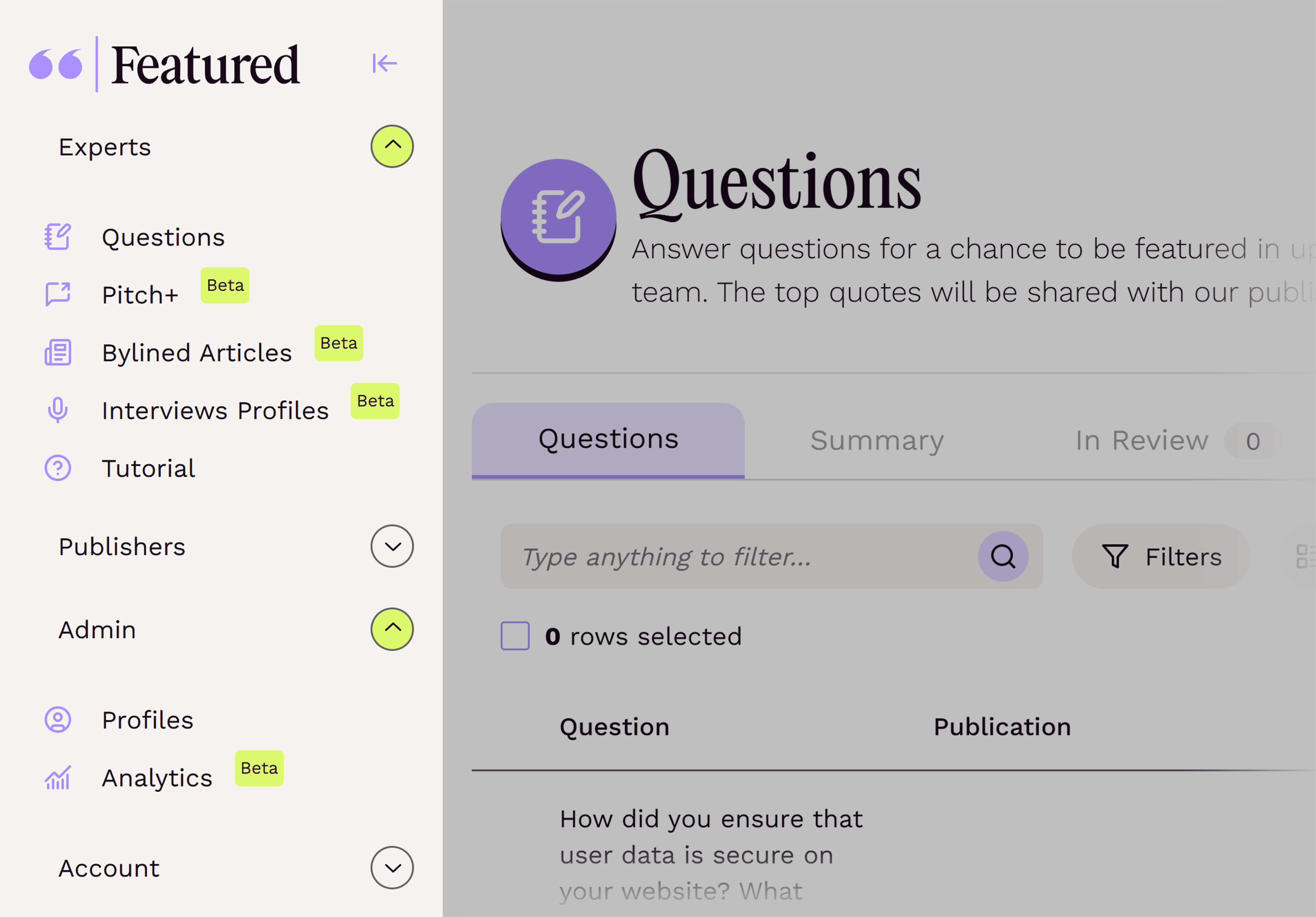 特色 – 仪表板 特色 – 仪表板