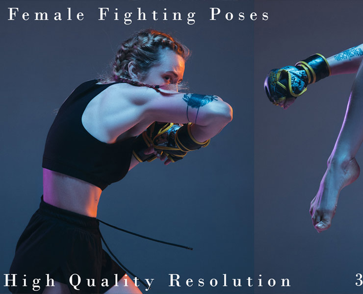 Action Fighting Poses Female - Nature Arts - Stunning Full HD Collection