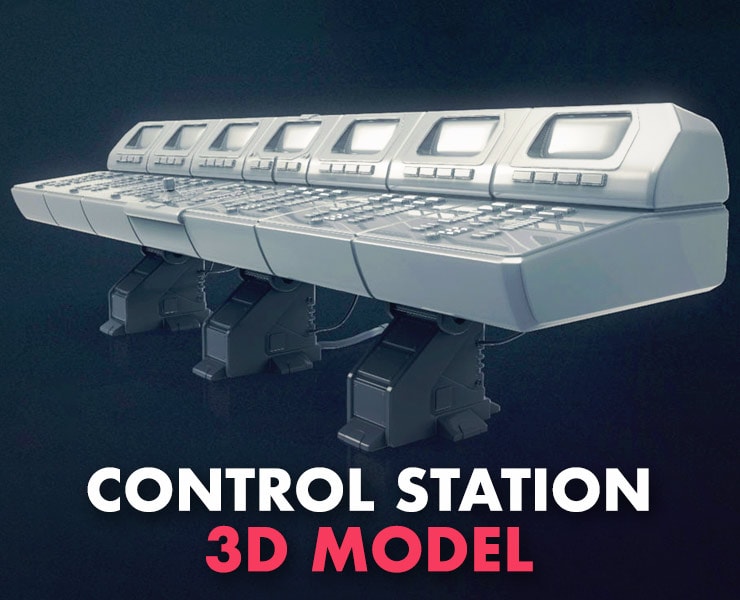 3d Computer Control Station High Flippednormals - Sunset Illustrations - Professional HD Collection
