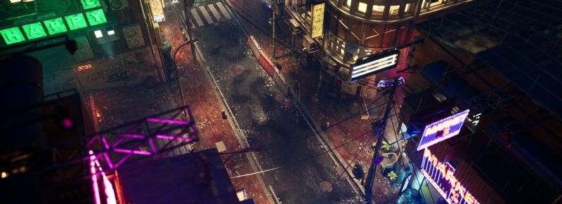 Unreal Engine Rainy Neon Streets Gfxfather - Stunning Mobile Vintage Illustrations | Free Download