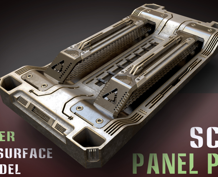 24 Sci Fi Panel Pack Vol2 Flippednormals - Download Creative Mountain Illustration | 4K