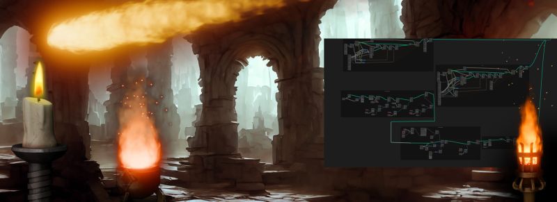 Blender Geometry Node Fire Animation Flippednormals - Beautiful Vintage Photo - Ultra HD